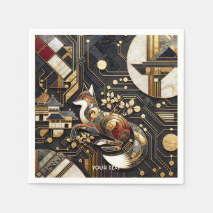 Fantasy Cute Abstract Fox Art Napkins