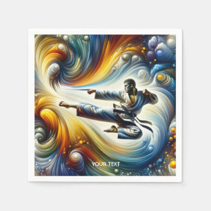 Fantasy Cute Abstract Karate Drawing Napkins