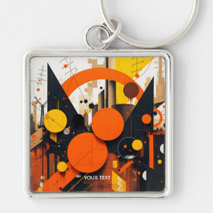 Fantasy Cute Abstract Red Circles Keychain