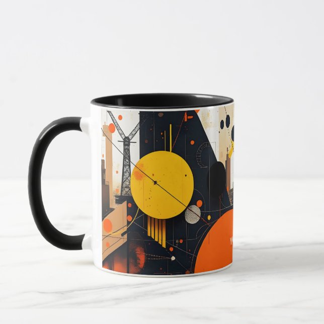 Fantasy Cute  Abstract Red Circles Mug (Left)