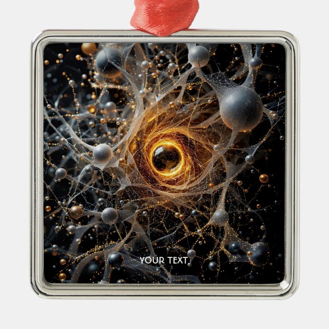 Fantasy Cute Abstract Space Scene Metal Ornament (Front)