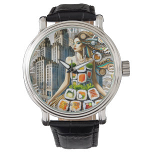Fantasy Cute Abstract Sushi Dress Watch
