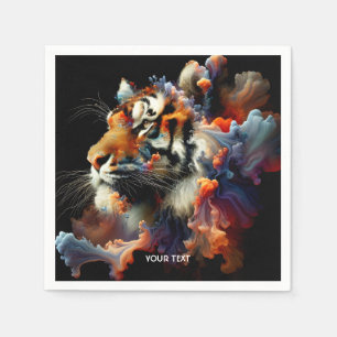 Fantasy Cute Abstract Tiger Head Napkins