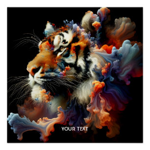 Fantasy Cute Abstract Tiger Head Poster