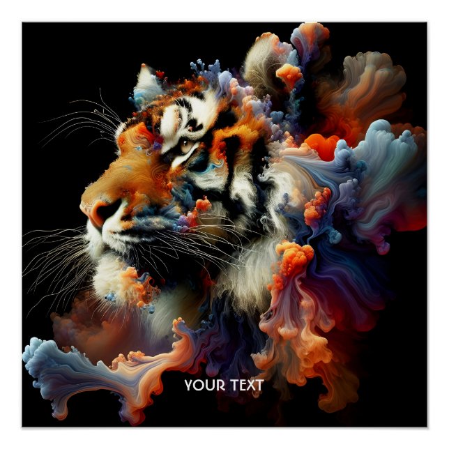 Fantasy Cute Abstract Tiger Head Poster (Front)