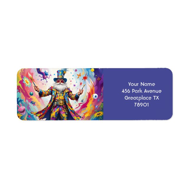 Fantasy Cute Abstract Vibrant Painter Label (Front)