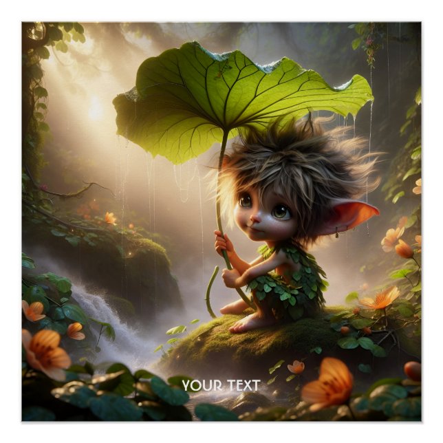 Fantasy Cute Adorable Creature Rain Poster (Front)