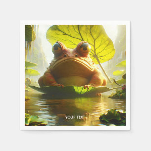 Fantasy Cute Angry Frog Leaf Napkins