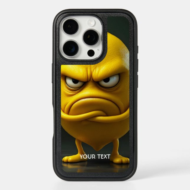 Fantasy Cute Angry Looking Lemon Otterbox iPhone Case (Back)