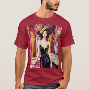 Fantasy Cute Art Deco Lady T-Shirt