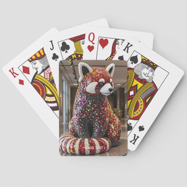 Fantasy Cute Art Deco Panda Poker Cards (Back)