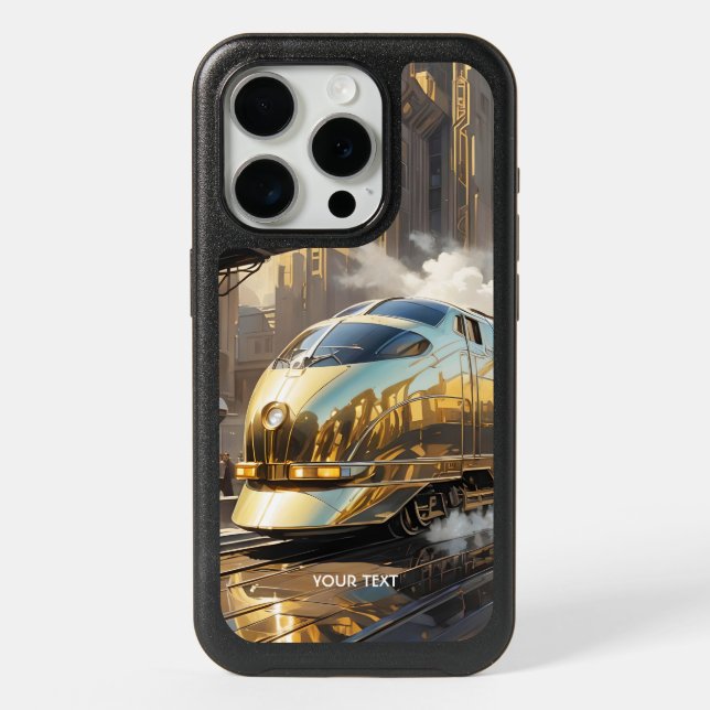 Fantasy Cute Art Deco Train iPhone 15 Pro Case (Back)