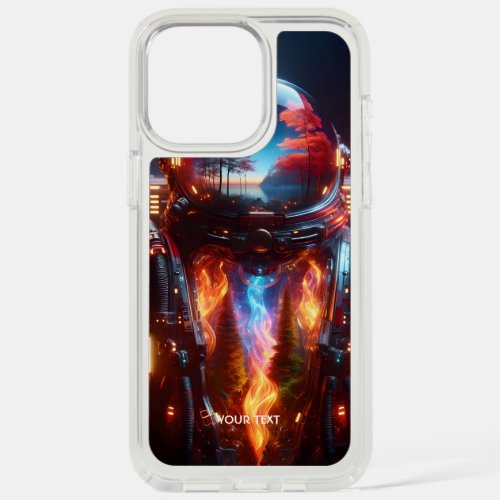 Fantasy Cute Astronaut Landscape Fire iPhone 15 Pro Max Case
