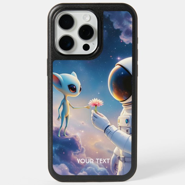 Fantasy Cute Astronaut Space Flower iPhone 15 Pro Max Case (Back)