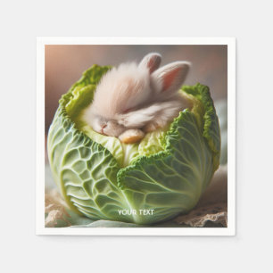 Fantasy Cute Baby Bunny Cabbage Napkins