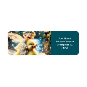 Fantasy Cute Baby Duck Lake Label