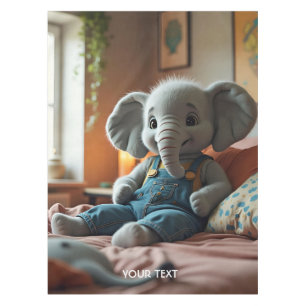 Fantasy Cute Baby Elephant Jeans Tablecloth