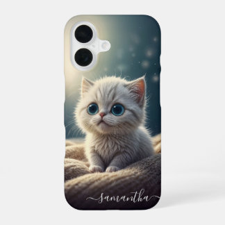 Fantasy Cute Baby Kitty Cat Lover's Personalized iPhone 16 Case