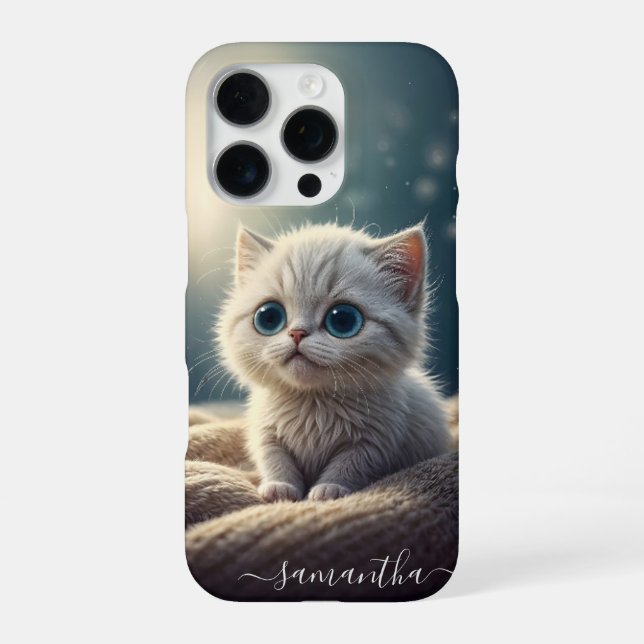 Fantasy Cute Baby Kitty Cat Lover's Personalized iPhone Case (Back)