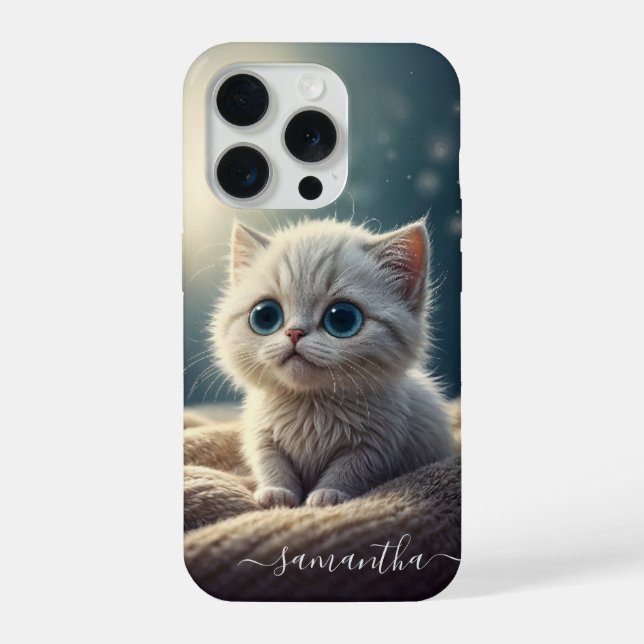 Fantasy Cute Baby Kitty Cat Lover's Personalized iPhone Case (Back)