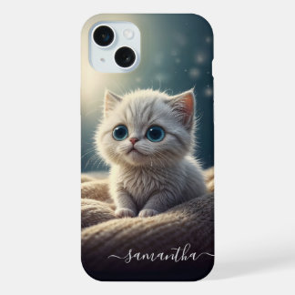 Fantasy Cute Baby Kitty Cat Lover's Personalized iPhone 15 Plus Case