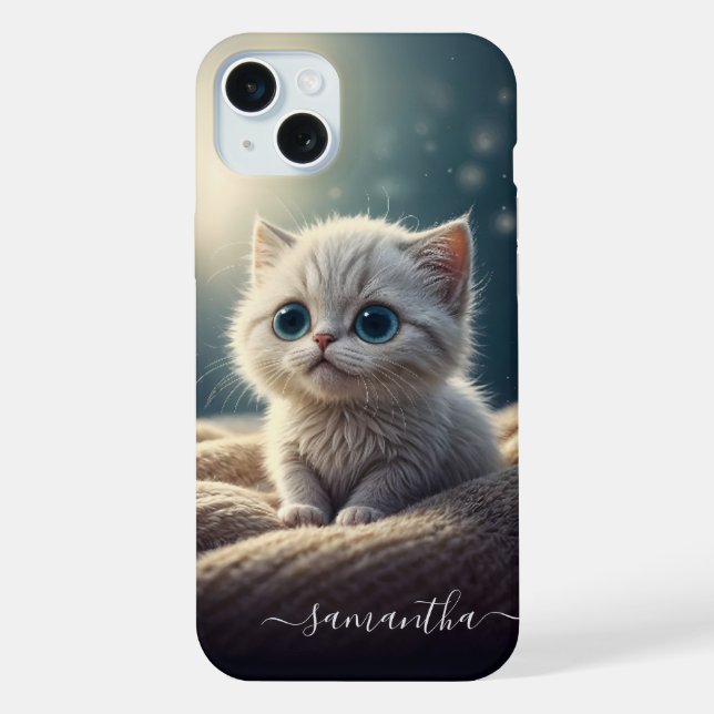Fantasy Cute Baby Kitty Cat Lover's Personalized iPhone Case (Back)