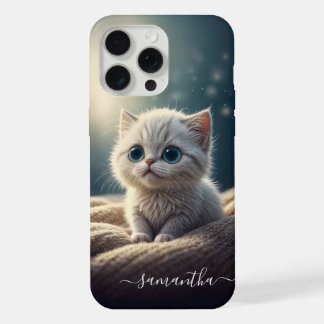 Fantasy Cute Baby Kitty Cat Lover's Personalized iPhone 15 Pro Max Case