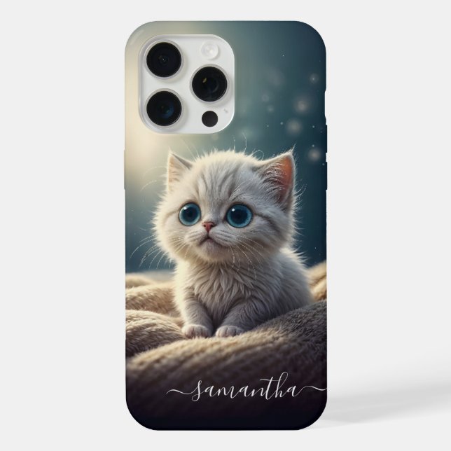Fantasy Cute Baby Kitty Cat Lover's Personalized iPhone Case (Back)