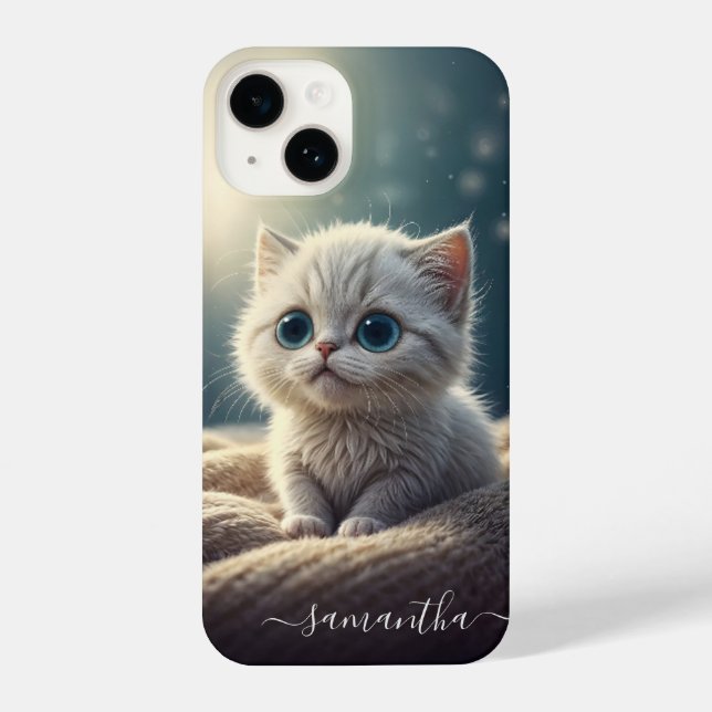 Fantasy Cute Baby Kitty Cat Lover's Personalized iPhone Case (Back)