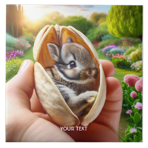 Fantasy Cute Baby Rabbit Garden Ceramic Tile
