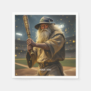 Fantasy Cute Baseball Wizard Bat Napkins