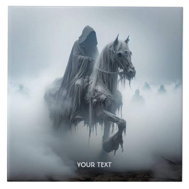 Fantasy Cute Battle Man Horse Ceramic Tile (Front)