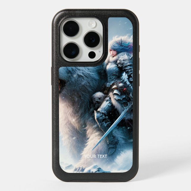 Fantasy Cute Bear Female Warrior iPhone 15 Pro Case (Back)