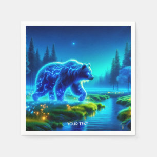 Fantasy Cute Bear River Meadow Napkins