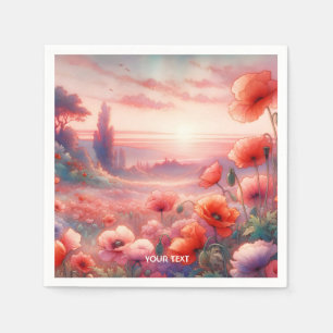 Fantasy Cute Beautiful Pink Poppies Napkins