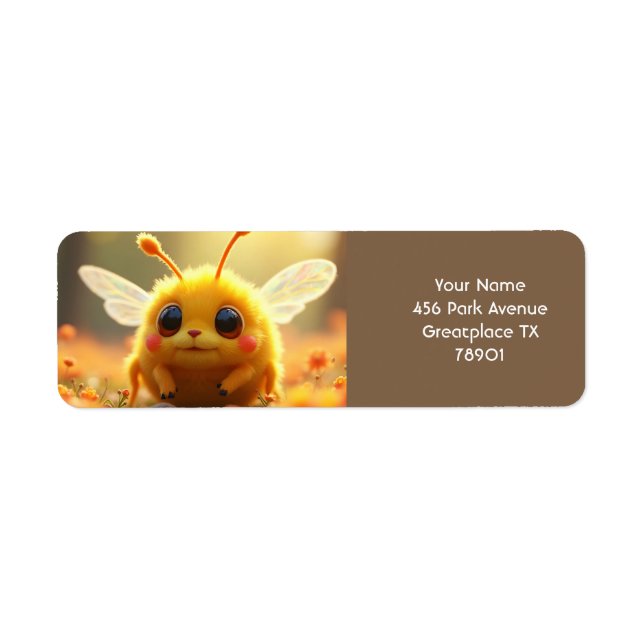 Fantasy Cute Bee Bug Sun Label (Front)