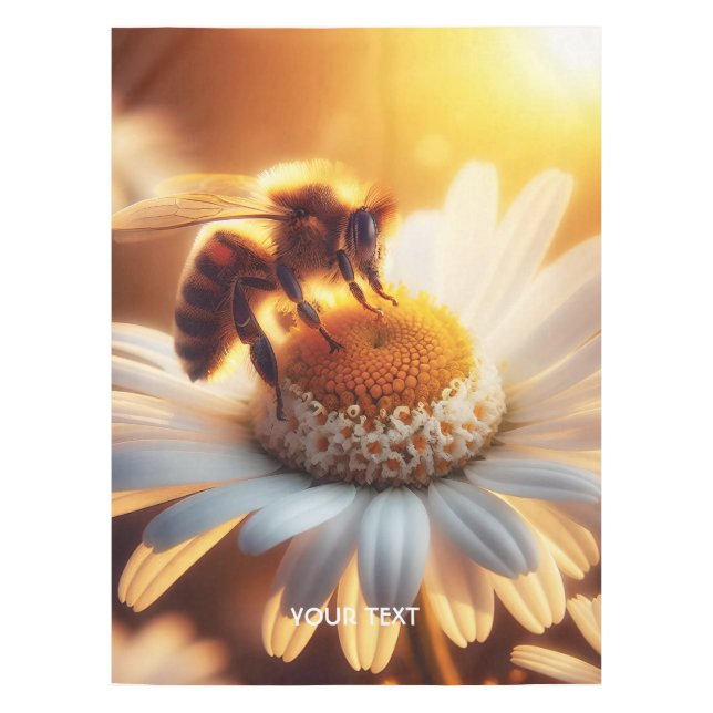 Fantasy Cute Bee Drinking Nectar Tablecloth (Front)