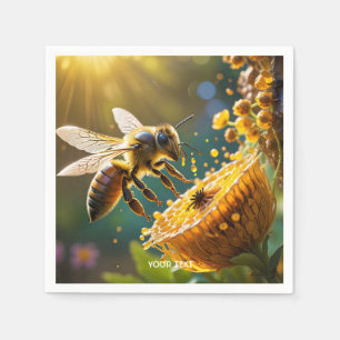 Fantasy Cute Bee Flowers Sun Napkins