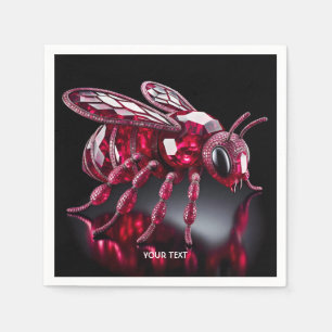 Fantasy Cute Bee Ruby Diamonds Napkins