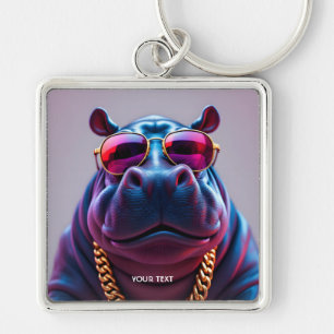 Fantasy Cute Big Hyppo Glasses Keychain