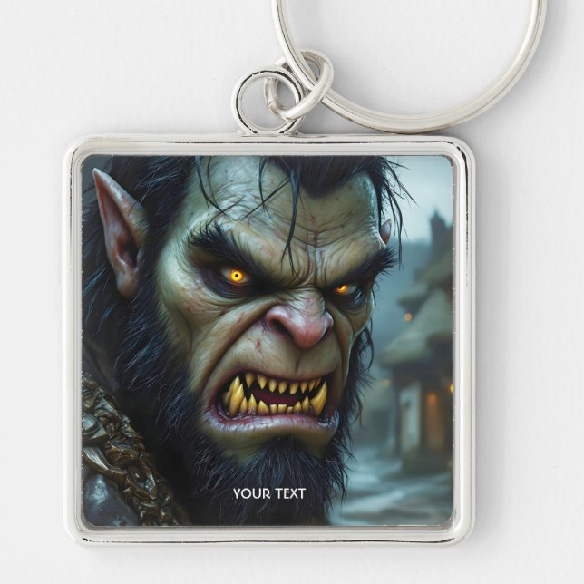 Fantasy Cute Big Strong Warrior Keychain (Front)