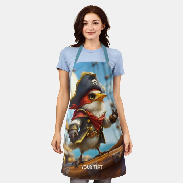 Fantasy Cute Bird Captain Pirate Apron (Worn)