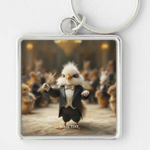 Fantasy Cute Bird Conducts Orchestra Keychain
