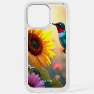 Fantasy Cute Bird Sunflower Flowers iPhone 15 Pro Max Case
