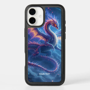 Fantasy Cute Blue Dragon City iPhone 16 Plus Case