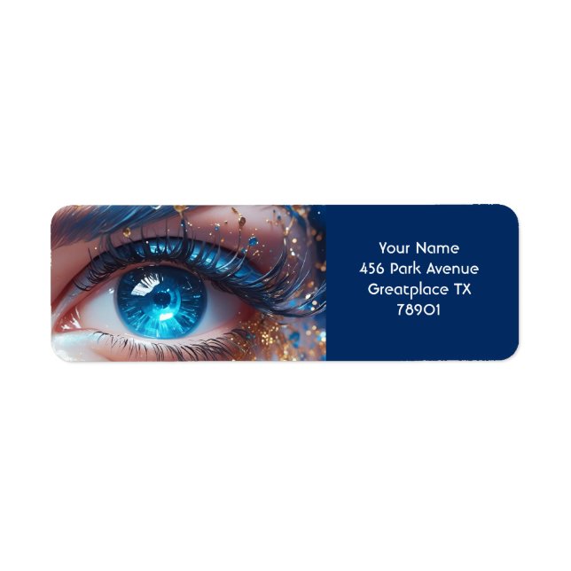 Fantasy Cute Blue Eye Diamonds Label (Front)