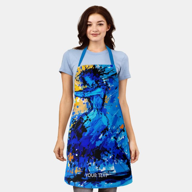 Fantasy Cute Blue Orange Dancer Apron (Worn)