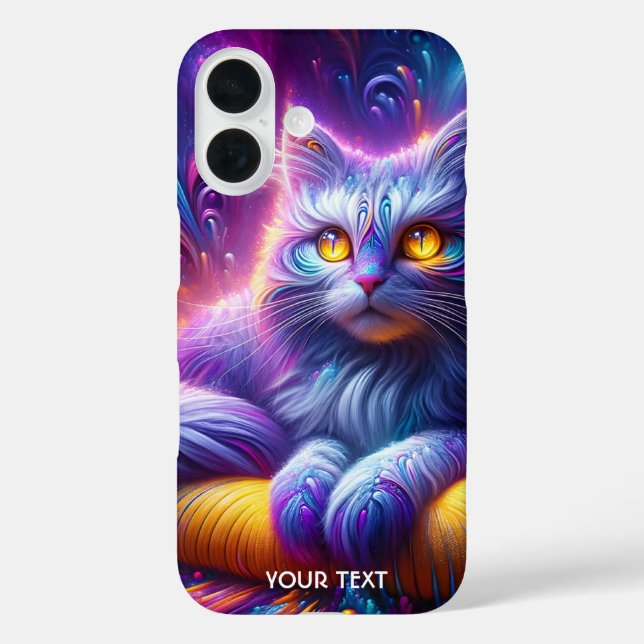 Fantasy Cute Blue Purple Cat Case-Mate iPhone Case (Back)
