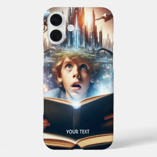 Fantasy Cute Boy City Book iPhone 16 Plus Case