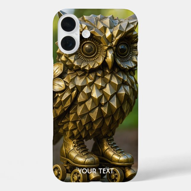 Fantasy Cute Brass Owl Skates Case-Mate iPhone Case (Back)
